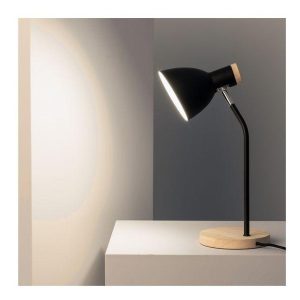 Luminaria De Mesa Portatil Nordico Madera Y Metal - Imagen 3