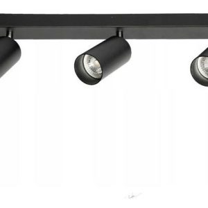 Luminaria Spot Triple Aplique De Pared Techo Cilindro Negro - Imagen 1