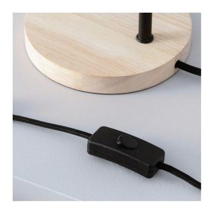Luminaria De Mesa Portatil Nordico Madera Y Metal - Imagen 4