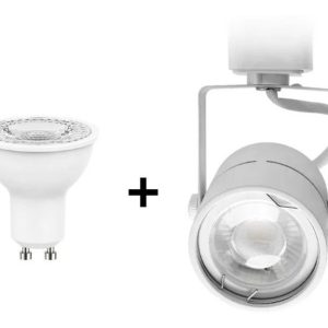 Luminaria Riel 1 Metro 3 Spot Tubular Y Lámparas Led Gu10 - Imagen 8