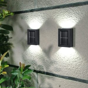 Kit De 2 Aplique Bidireccional Solar Led Decorativo - Imagen 1