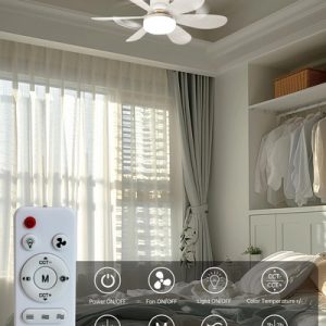 Ventilador Portalamparas E27 Con Luz Led Y Control Techo - Imagen 6
