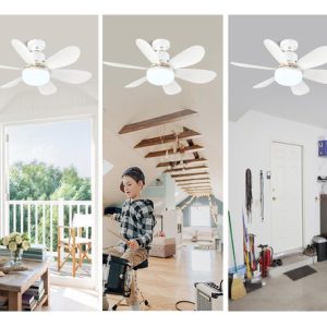 Ventilador Portalamparas E27 Con Luz Led Y Control Techo - Imagen 8