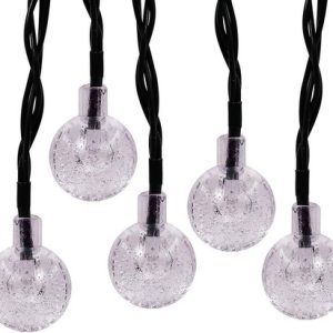 Guirnalda Guía De Luces Globo Solar Jardín Exterior 30 Led - Imagen 8