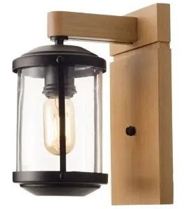 Luminaria Aplique De Pared En Madera, Vidrio Y Metal - Imagen 3