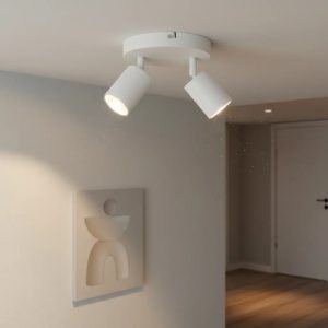 Luminaria Spot Doble 2 Luces Lamparas Gu10 Led Incluidas - Imagen 4