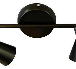 Aplique Spot Negro Para 2 Luces Lamparas Gu10 Techo O Pared - Imagen 2