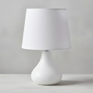 Luminaria Portatil De Mesa Chica Ceramica Pantalla Tela - Imagen 1