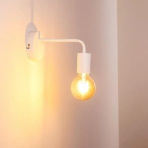 Luminaria Aplique De Pared Blanco Vintage Nordico Filamento - Imagen 4