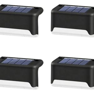 Pack De 4 Luminaria Panel Solar Led Exterior Escalera Jardin - Imagen 1