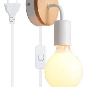 Luminaria Aplique De Pared Vintage Con Cable P Lámpara E27 - Imagen 1