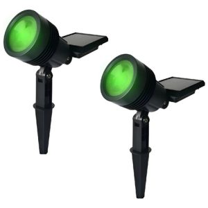 Kit X2 Pincho Farol Solar De Jardín Led Luz Verde - Imagen 1