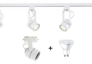 Luminaria Riel 1 Metro Con 4 Spot Gu10 Y Lámparas Led Bello - Imagen 17