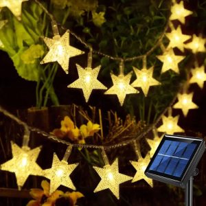Guirnalda Led Solar Exterior 50 Estrellas 7m 8 Funciones - Imagen 2