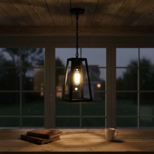 Colgante Vintage En Metal Negro, Cable De Tela - Imagen 2