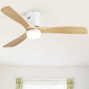 Ventilador De Techo Con Luz Led En Madera Natural Nordico - Imagen 5