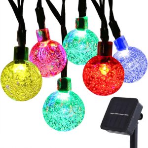 Guirnalda Guía De Luces Globo Solar Jardín Exterior 30 Led - Imagen 5