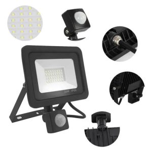 Foco Reflector Led Exterior 30w Con Sensor Ip66 Luz Fria - Imagen 1