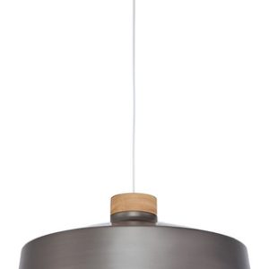 Colgante Grande Metal Gris O Cobre Y Madera 45,5cm Vintage - Imagen 2
