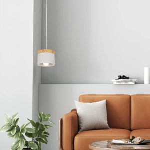 Luminaria Colgante Madera Natural Y Metal Nordico Olav - Imagen 5