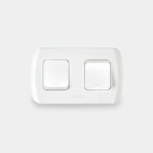 Llave Interruptor Unipolar Doble. Exterior. Kalop - Imagen 1