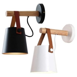 Luminaria Aplique De Pared Vintage Nordico Madera Y Metal - Imagen 4