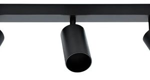Luminaria Spot Triple Aplique De Pared Techo Cilindro Negro - Imagen 5
