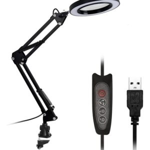 Lampara Portatil Lupa Escritorio Mesa O Morsa Luz Led 12w - Imagen 4