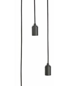 Luminaria Colgante Triple 3 Portalámparas En Negro