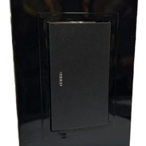 Plaqueta Con Llave De Luz Interruptor Teclon Negro Kalop - Imagen 3