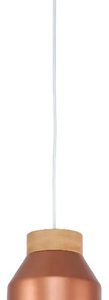 Luminaria Colgante Metal Cobre Y Madera 15cm Vintage - Imagen 1