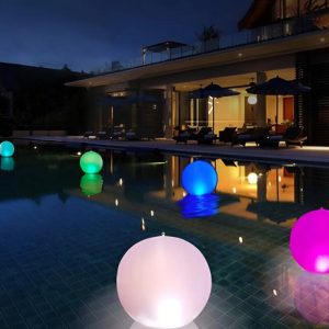 Globo Inflable Piscina Esfera Solar Rgb Carga Con Sol 35cm - Imagen 1