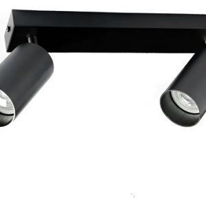 Luminaria Spot Doble Aplique De Pared Techo Cilindro Negro