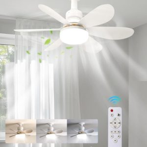 Ventilador Portalamparas E27 Con Luz Led Y Control Techo - Imagen 3
