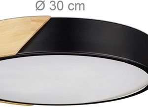 Luminaria Plafón Led Madera Y Metal De Techo 18w Nórdico - Imagen 2