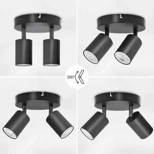 Luminaria Spot Doble 2 Luces Lamparas Gu10 Led Incluidas - Imagen 17