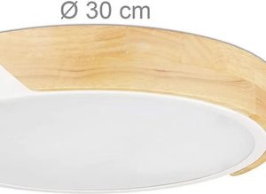 Luminaria Plafón Led Madera Y Metal De Techo Nórdico 18w - Imagen 4