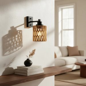 Luminaria Aplique De Pared Con Cuerda Para Lampara E27 - Imagen 1