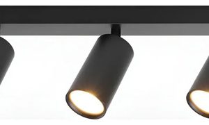 Luminaria Spot Triple Aplique De Pared Techo Cilindro Negro - Imagen 2