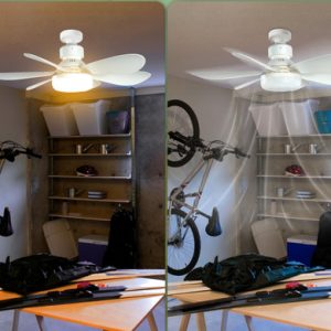 Ventilador Rosca E27 Portalamparas Con Luz Led Control Techo - Imagen 3
