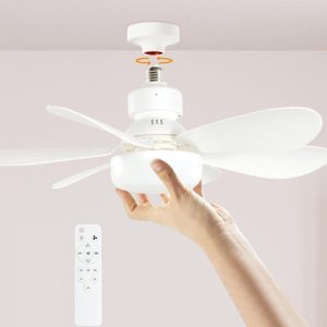 Ventilador Rosca E27 Portalamparas Con Luz Led Control Techo - Imagen 7