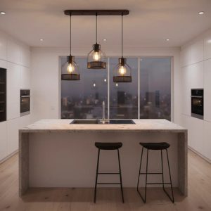 Luminaria Colgante En Madera De 3 Jaulas Vintage En Metal - Imagen 2