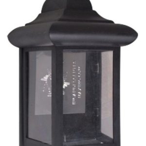 Farol Exterior De Pared En Plastico Color Negro - Imagen 1