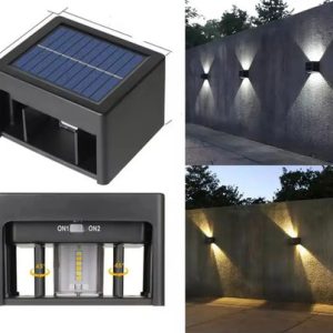 Luminaria Solar Bidireccional Tono Y Angulo Ajustable Jardin - Imagen 2
