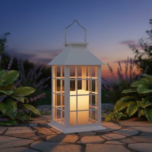 Farol Exterior Fanal Solar Vela Led 30cm Jardin Decoracion - Imagen 2