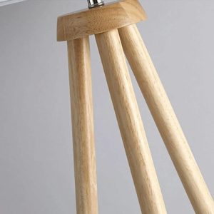 Luminaria De Pie Portatil Madera Tripode Estilo Nordico Tela - Imagen 4
