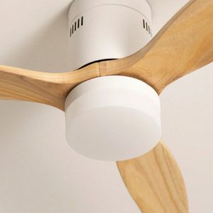 Ventilador De Techo Con Luz Led En Madera Natural Nordico - Imagen 4