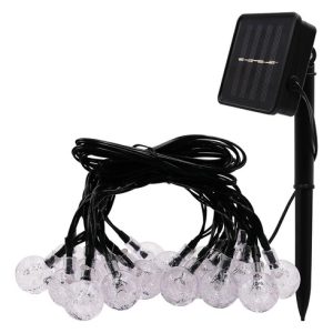 Guirnalda Guía De Luces Globo Solar Jardín Exterior 30 Led - Imagen 7