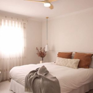 Ventilador De Techo Con Luz Led En Madera Natural Nordico - Imagen 8