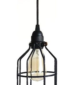 Luminaria Colgante Negro Jaula Metal Vintage Retro. E27